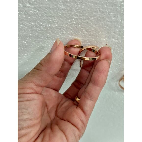 Trina Turk Drop Dangle 3 Layer Round Hoop Hook Earrings Rose Gold - Picture 2 of 3